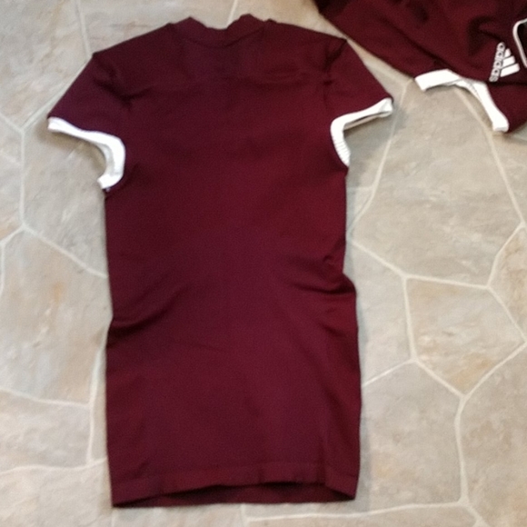 SALE Adidas Football Primeknit Jersey Short Sleeve Burgundy White Game Large - Picture 8 of 8